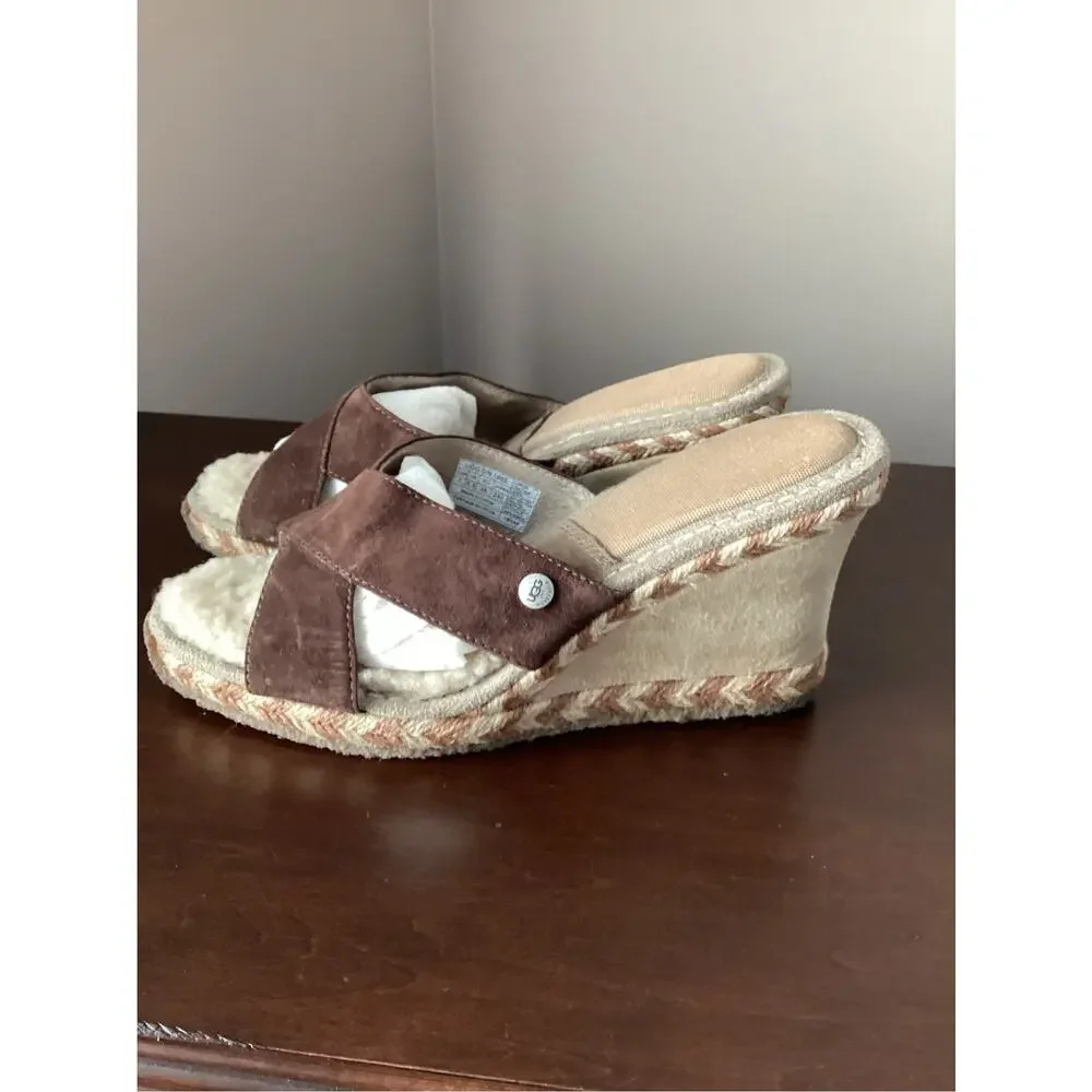 UGG Australia Margot 1689 slide wedge sandals heels leather shoes women's size 7